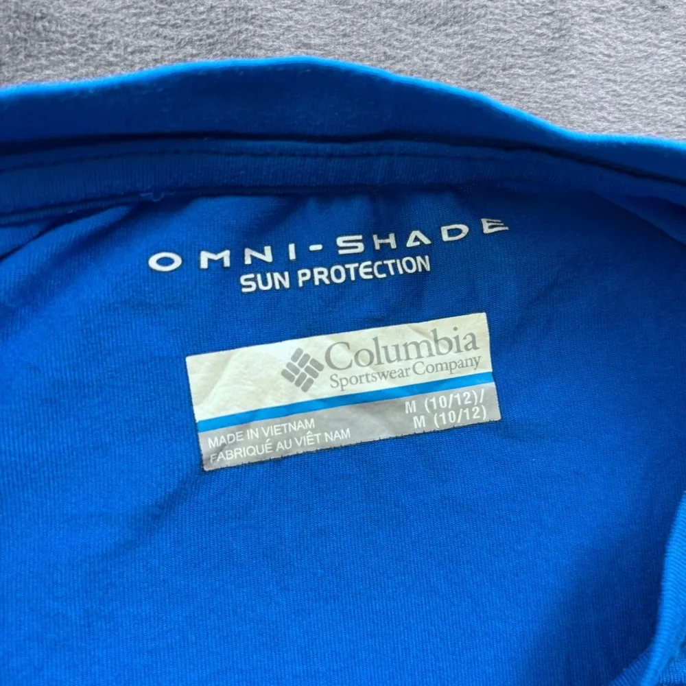 Columbia Boys Blue Omni-Shade Sun Protection Performance T-Shirt Size M 10/12